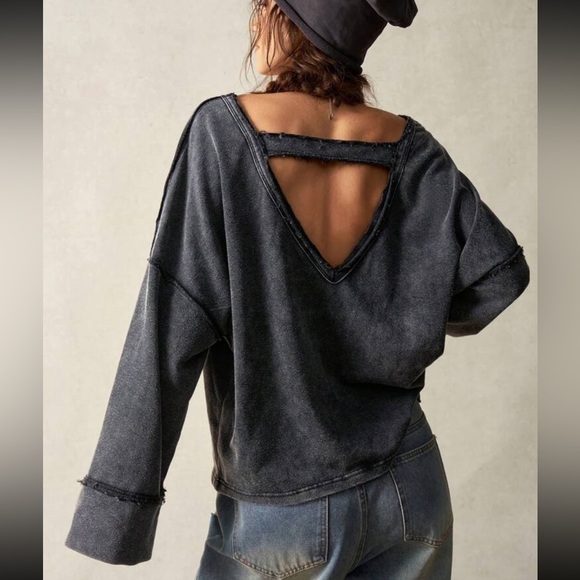 Boho cotton long sleeve blouse - Picture 1 of 8